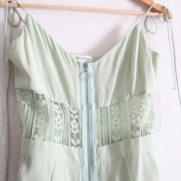 NWT FOR LOVE & LEMONS MINT GREEN LOVEBIRD LACE MIDI DRESS FAIRYCORE - Picture 9 of 15